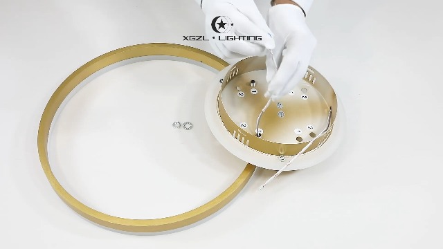 Modern LED Chandelier Semi-Flush Mount Ceiling Light 4-Rings